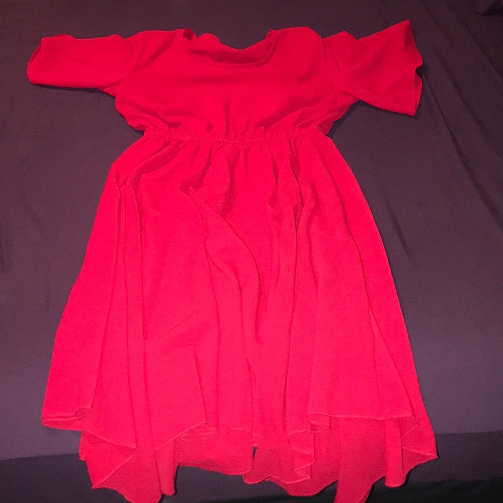 Red midi dress
